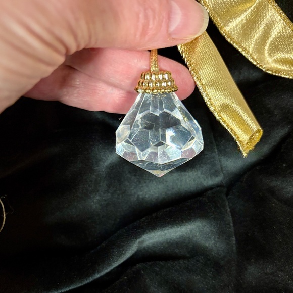 🎄SALE Elegant Gold Bow Ornaments, Crystal Glitter Victorian, Christmas - Picture 10 of 11